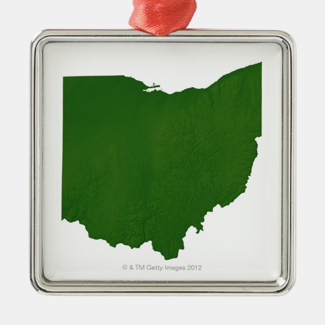 Map of Ohio Metal Ornament (Front)
