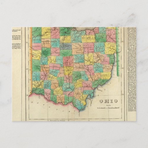 Map Of Ohio Postcard