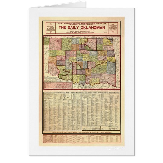 Map of Oklahoma and Indian Territory 1905 Card