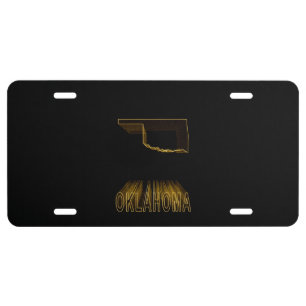 Map of Oklahoma, Gold Map License Plate