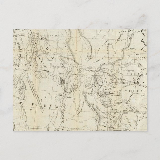 Map of Oregon, California, New Mexico Postcard (Front)