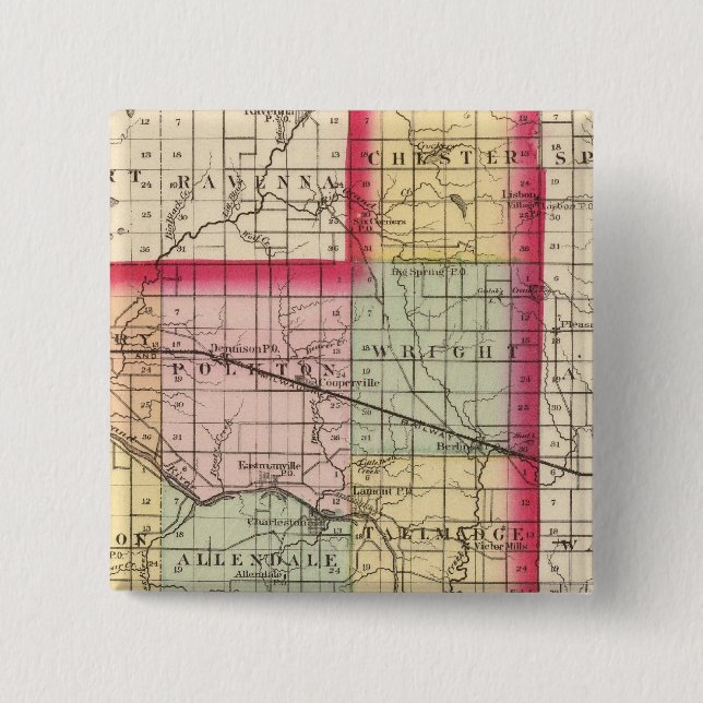 Map of Ottawa County, Michigan Button (Front)