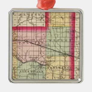 Map of Ottawa County, Michigan Metal Ornament