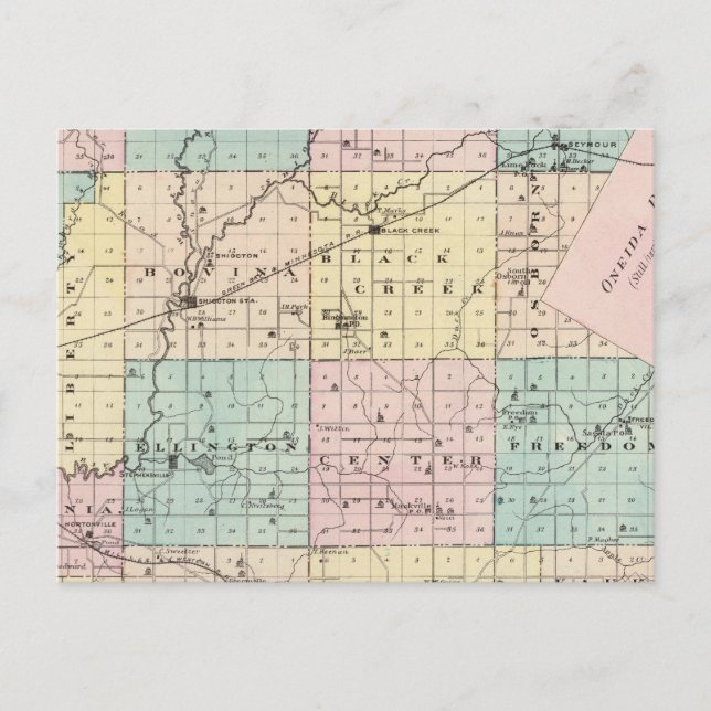 Map of Outagamie County, State of Wisconsin Postcard (Front)