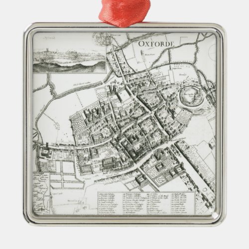 Map of Oxford 1643 Metal Ornament