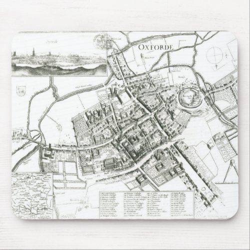 Map of Oxford 1643 Mouse Pad