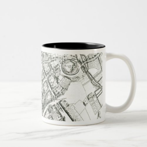 Map of Oxford 1643 Two_Tone Coffee Mug