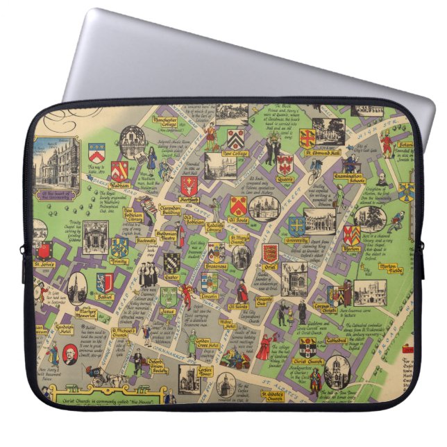 Map of Oxford, England (British Railways) Laptop Sleeve (Front)