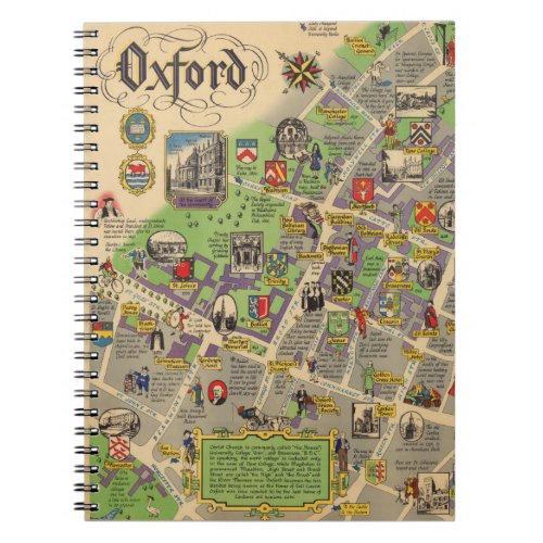 Map of Oxford England British Railways Notebook