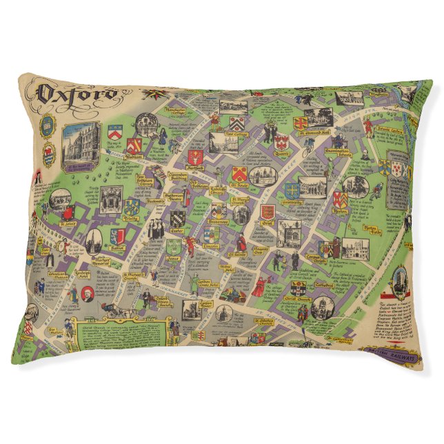 Map of Oxford, England (British Railways) Pet Bed (Front)