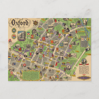 Map of Oxford, England (British Railways) Postcard