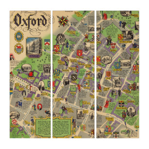 Map of Oxford, England (British Railways) Triptych