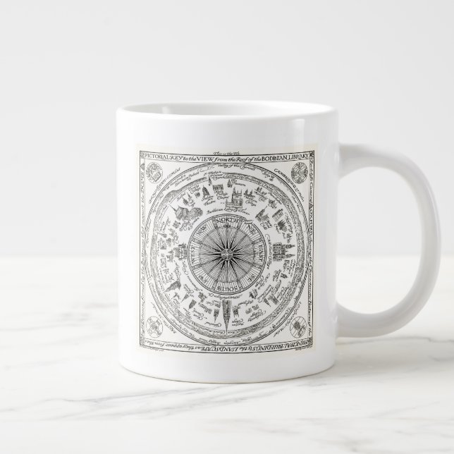 Map of Oxford view from the Bodleian Library Giant Coffee Mug (Right)