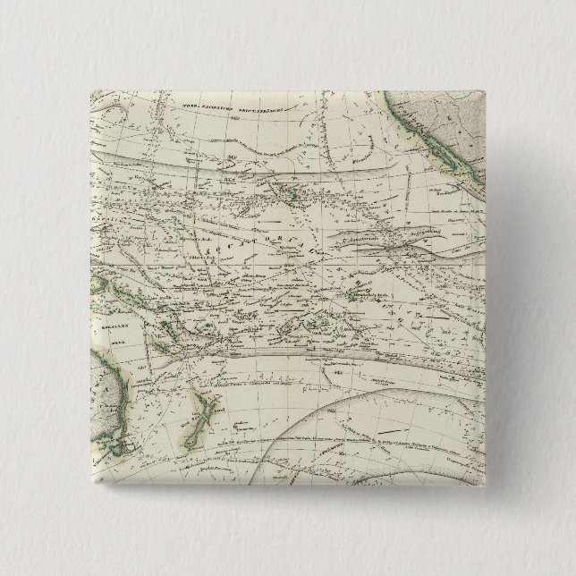 Map of Pacific Ocean Button (Front)