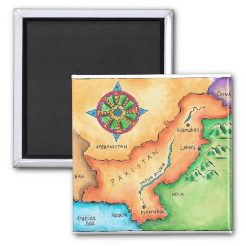 Map of Pakistan Magnet