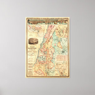 Map of Palestine and all Bible lands Canvas Print