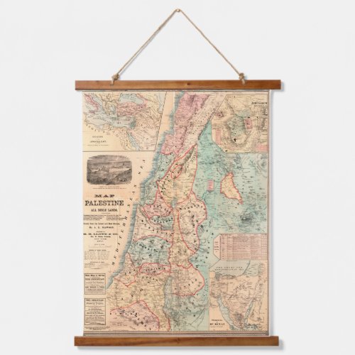 Map of Palestine and all Bible lands Hanging Tapestry