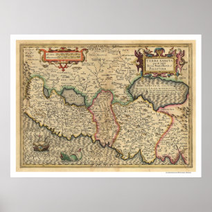 Map of Palestine and Surrounding Areas 1710 Poster