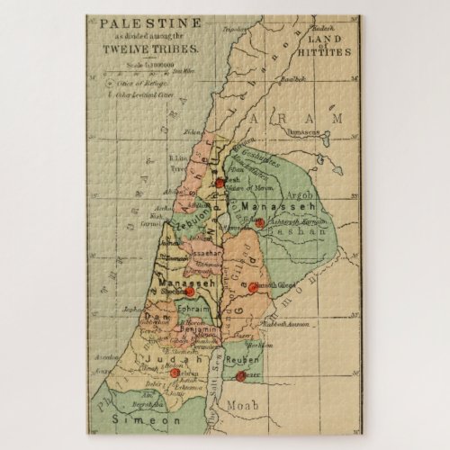 Map of Palestine Divided by the 12 tribes from 188 Jigsaw Puzzle