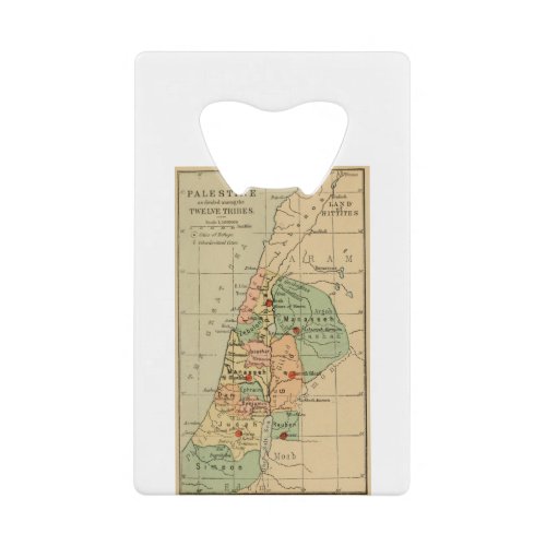 Map of Palestine Divided by the 12 tribes of 1889 Credit Card Bottle Opener