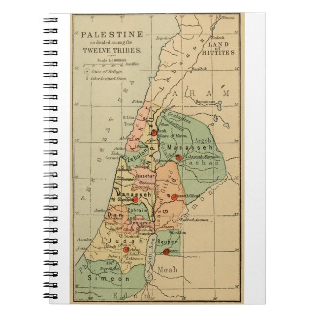 Map of Palestine Divided by the 12 tribes of 1889 Notebook (Front)