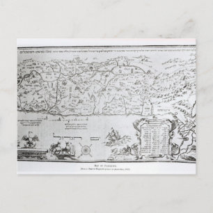 Map of Palestine, from a Passover Haggadah Postcard