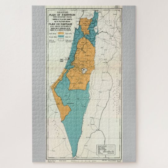 Map of Palestine Plan of Partition with Economic Jigsaw Puzzle | Zazzle.com