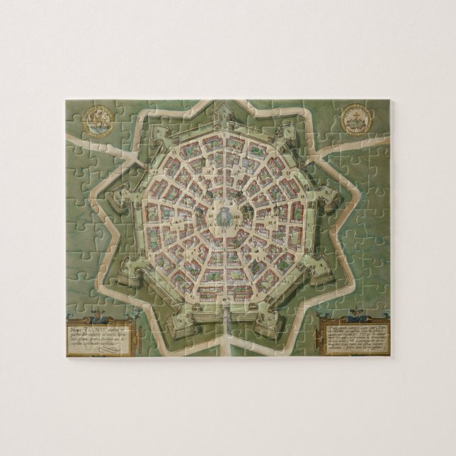 Map of Palma, from 'Civitates Orbis Terrarum' by G Jigsaw Puzzle (Horizontal)