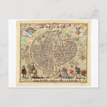 Map Of Paris  1576 Postcard by geila898 at Zazzle