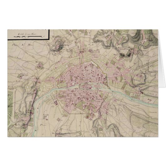 Map of Paris and its Surrounding Cards (Front Horizontal)