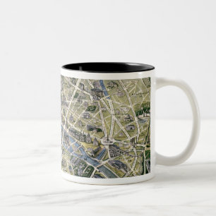 Map of Paris during the 'Grands Travaux' Two-Tone Coffee Mug