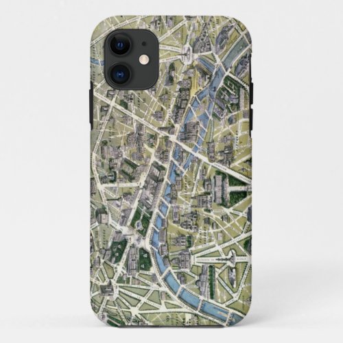 Map of Paris during the period of the Grands iPhone 11 Case