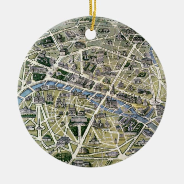 Map of Paris during the period of the Grands Ceramic Ornament (Front)