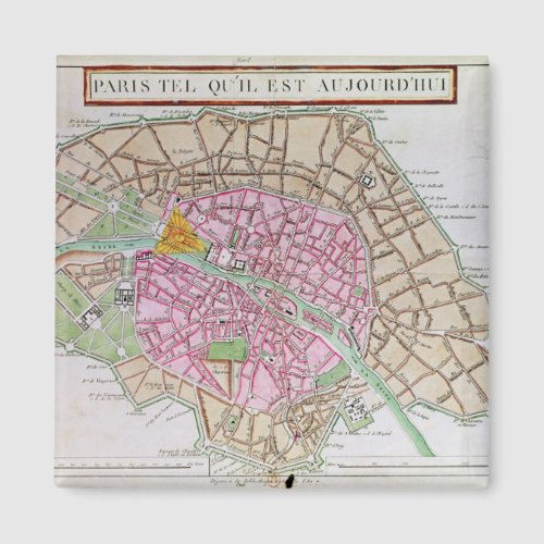 Map of Paris June 1800 Magnet