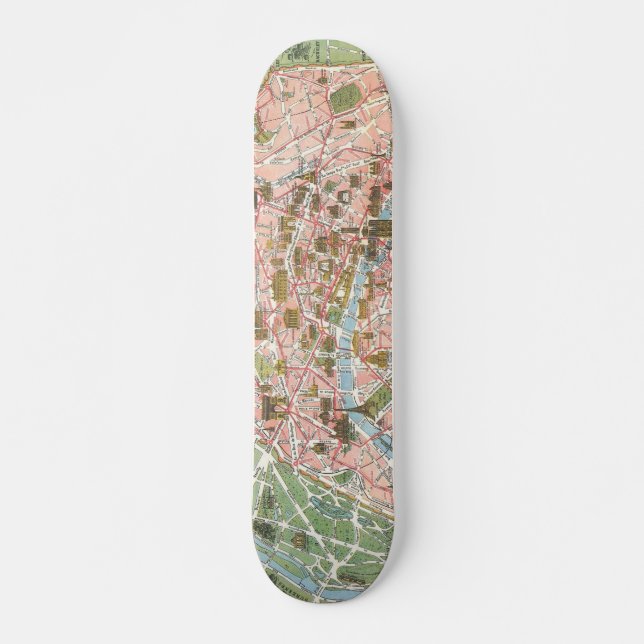 Map of Paris Skateboard Oldschool Deck (Front)