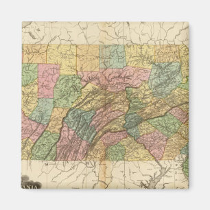 Map of Pennsylvania and New Jersey Magnet