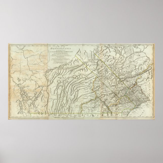 Map Of Pennsylvania Poster (Front)
