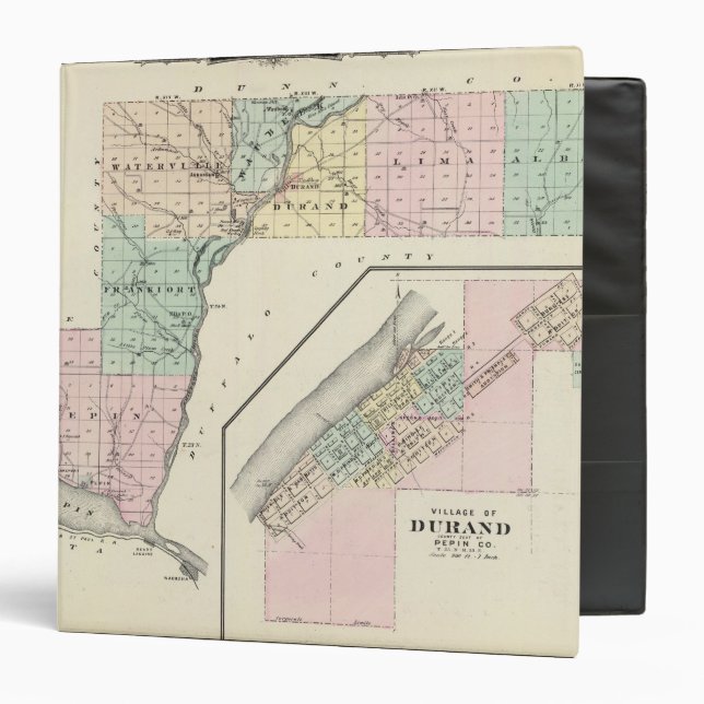 Map of Pepin County and Village of Durand Binder (Front/Inside)