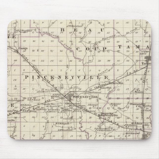 Map of Perry County, Nashville and Carmi Mouse Pad (Front)