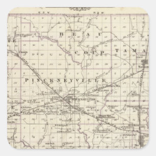Map of Perry County, Nashville and Carmi Square Sticker