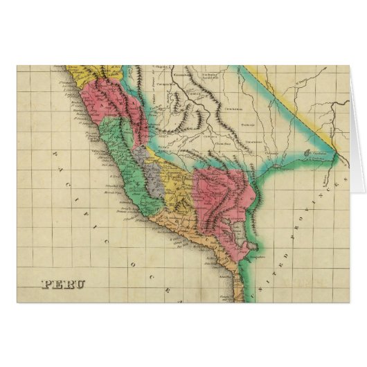 Map Of Peru Cards (Front Horizontal)