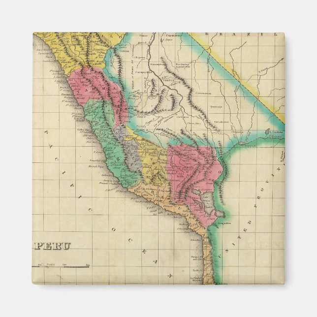 Map Of Peru Magnet (Front)
