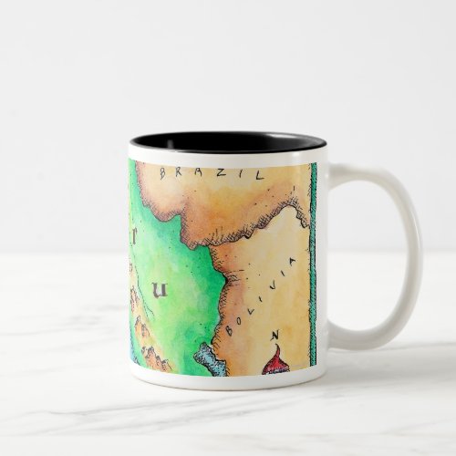 Map of Peru Two_Tone Coffee Mug