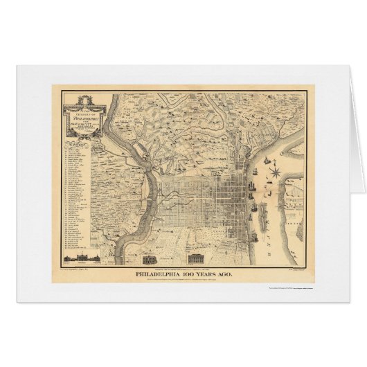 Map of Philadelphia as it was in 1776 by Varte (Front Horizontal)