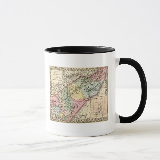 Map of Pocohontas, Greenbrier counties Mug (Right)