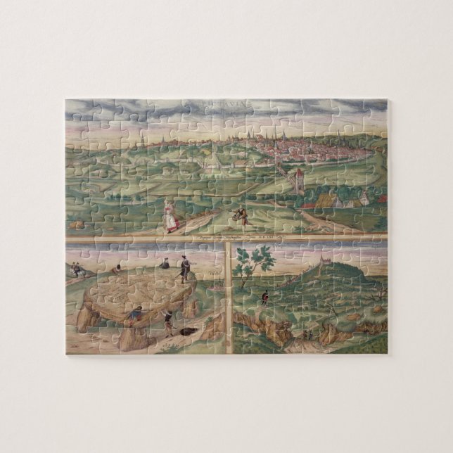 Map of Poitiers, from 'Civitates Orbis Terrarum' b Jigsaw Puzzle (Horizontal)
