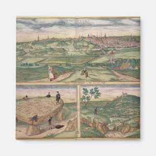 Map of Poitiers, from 'Civitates Orbis Terrarum' b Magnet