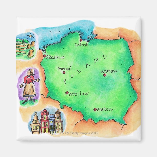 Map of Poland Magnet (Front)