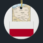 MAP OF POLAND, POLISH FLAG CERAMIC ORNAMENT<br><div class="desc">MY DESIGN</div>