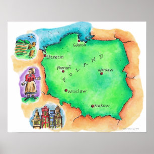 Map of Poland Poster
